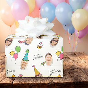 Moderne Schattigee Grappige Verjaardag Petten Foto Cadeaupapier