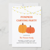 Moderne Schattigee Halloween Pumpkin Carving Party Kaart (Voorkant)