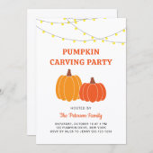 Moderne Schattigee Halloween Pumpkin Carving Party Kaart (Voorkant / Achterkant)