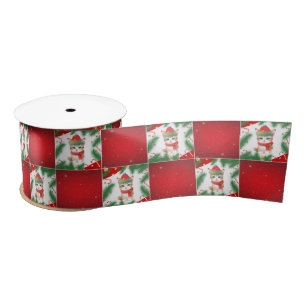 Moderne Schattigee kat Santa Xmas Holly checker Pa Lint