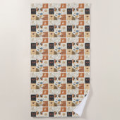 Moderne Schattigee katten uit het midden van de ee Strandlaken (Voorkant)