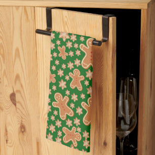Moderne Schattigee Kerst Gingerbread Man Pattern Theedoek