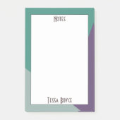 Moderne Schattigee Paarse Groene Kleurrijke Monogr Post-it® Notes (Voorkant)