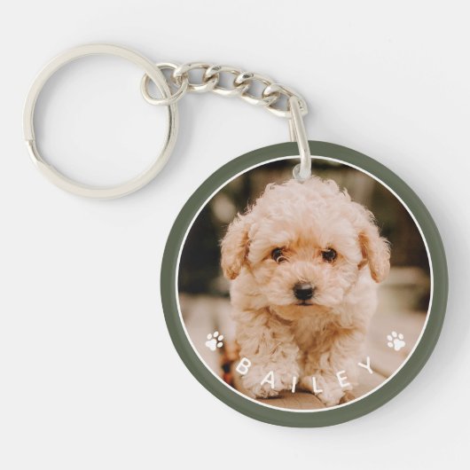 Moderne Schattigee poten familie huisdier foto Sleutelhanger (Voorkant)