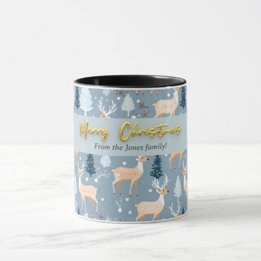 Moderne Schattigee rendieren sneeuwvlok Elegante p Mok (Midden)