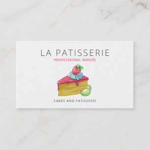Moderne Schattigee Roze Cheesecake Bakkerij Pastry Visitekaartje