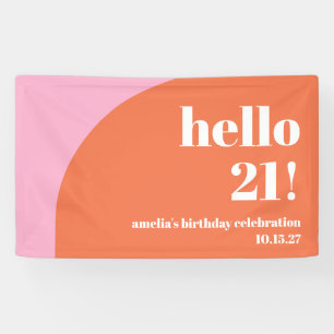 Moderne Schattigee Roze Sinaasappels Boog 21e Verj Spandoek