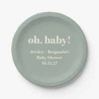Moderne Schattigee Sage Groene Baby shower Aangepa
