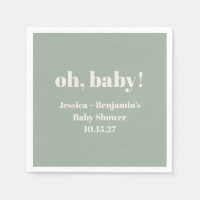 Moderne Schattigee Sage Groene Baby shower Aangepa