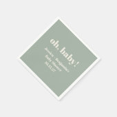 Moderne Schattigee Sage Groene Baby shower Aangepa Servet (Hoek)