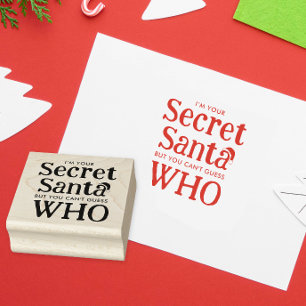 Moderne Schattigee Secret Santa Hat Kerstbrief Rubberstempel
