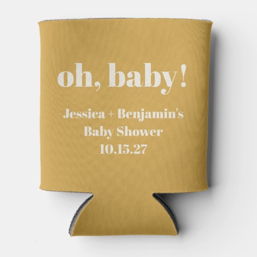 Moderne Schattigee Stoffige Geel Baby shower Aange Blikjeskoeler (Voorkant)