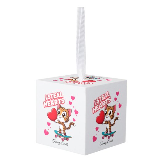 Moderne Schattigee Valentijn Ornamenten voor Vrien (Achter hoekig)