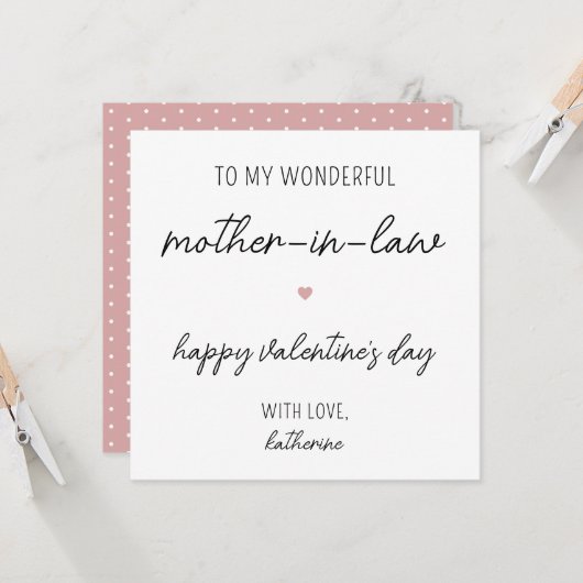 Moderne Schattigee Valentijnsdag Kaart voor moeder (Voorkant / Achterkant in situ)