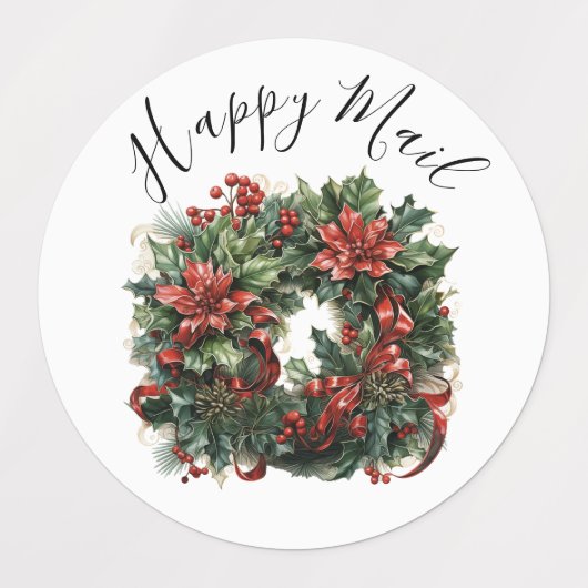 Moderne Schattigee Waterverf kerstkranswensen Labels (Design 1)