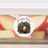 Moderne Schattigee Waterverf kerstkranswensen Labels (Aangebracht)