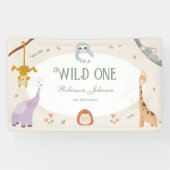 Moderne Schattigee Wild One Safari Dieren 1e Verja Spandoek (Horizontaal)