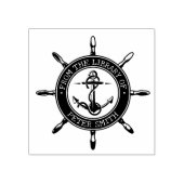 Moderne scheepsanker scheepswiel bibliotheek boek rubberstempel (Afrduk)