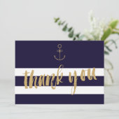 Moderne scheepsstrepen trouw dank je wel bedankkaart (Staand voorkant)