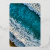 Moderne scheepvaartgolven Folie Folie Uitnodiging (Achterkant)