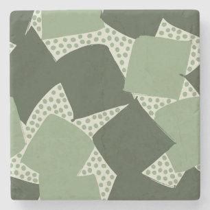 Moderne Schild: Abstract Geometrisch Vintage Sage Stenen Onderzetter