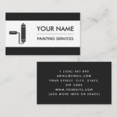 Moderne Schilder Schilder Rolborstel Zwart & Wit Visitekaartje (Voorkant / Achterkant)