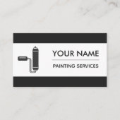 Moderne Schilder Schilder Rolborstel Zwart & Wit Visitekaartje (Voorkant)