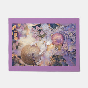 Moderne schilderende kerstbomen Paarse decoraties Deurmat