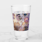 Moderne schilderende kerstbomen Paarse decoraties Glas (Voorkant)