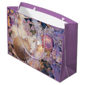 Moderne schilderende kerstbomen Paarse decoraties Groot Cadeauzakje (Achterkant Gekanteld)