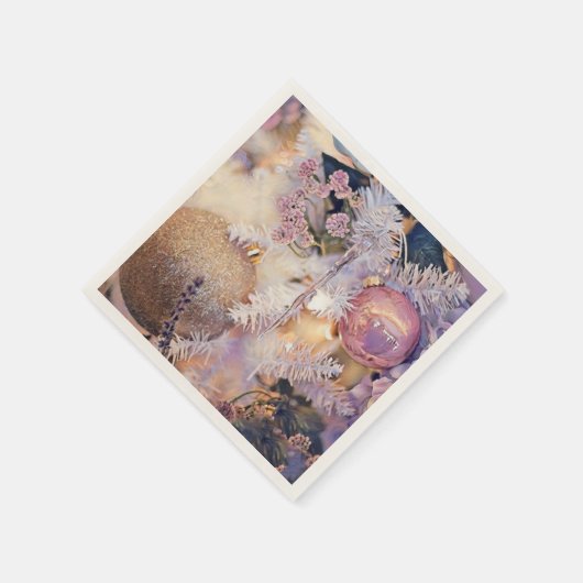 Moderne schilderende kerstbomen Paarse decoraties Servet (Hoek)