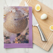 Moderne schilderende kerstbomen Paarse decoraties Theedoek (Quarter Fold)