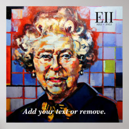 Moderne schilderij van koningin Elizabeth II, Poster