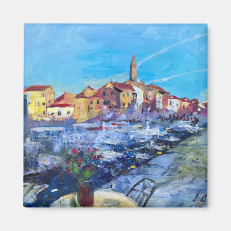 Moderne schilderkunst zomer Rovinj in Kroatië Magneet