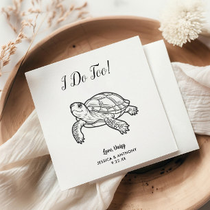 Moderne schildpad-huwelijk cocktail servetten 