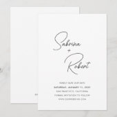 Moderne Schone Bruiloft Save The Date (Voorkant / Achterkant)