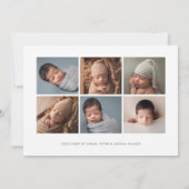 Moderne schone grote foto geboorte aankondiging (Achterkant)