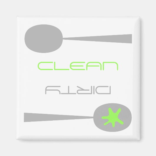 Moderne Schone of Vuile Magneet voor Vaatwasser. (Voorkant)