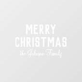 Moderne schone witte vrolijke kersttekst raamsticker (Vel)