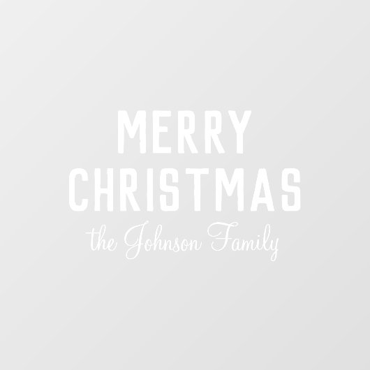Moderne schone witte vrolijke kersttekst raamsticker (Vel)