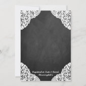Moderne schoolbord & witte kant bacheloretteparty kaart (Achterkant)