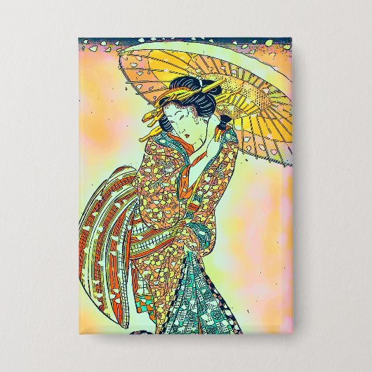 Moderne schoonheid in een sneeuwstorm, chroma-vers button (Voorkant)