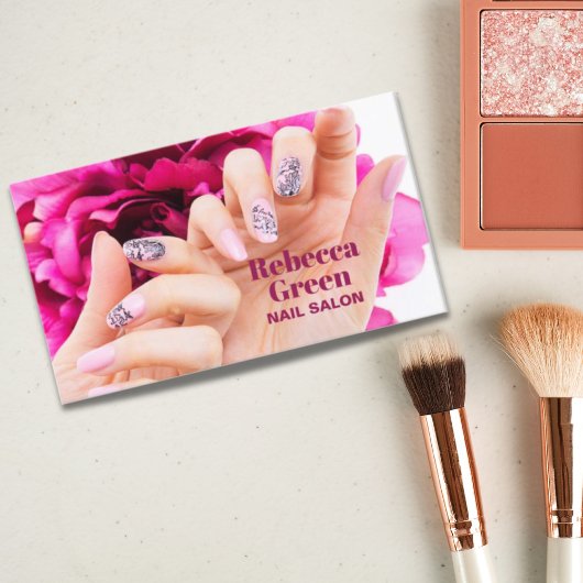 Moderne schoonheid make-up manicure nagels nagelsa visitekaartje