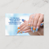 Moderne schoonheid make-up manicure nagels nagelsa visitekaartje (Achterkant)