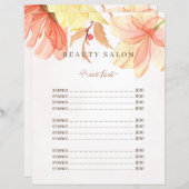 Moderne schoonheidssalon elegante prijslijst flyer (Voorkant / Achterkant)
