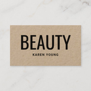 Moderne schoonheidssalon trendy rustieke kraft mak visitekaartje