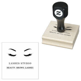 Moderne Schoonheidssalon Wimpers Wenkbrauw Logo Za Rubberstempel