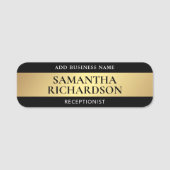 Moderne Schoonheidswinkel Salon Zwart & Goud Medew Naamplaatje (Voorkant)