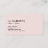 Moderne schoonmaakservice Blush Pink Visitekaartje (Achterkant)
