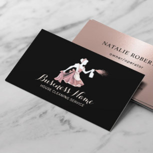 Moderne schoonmaakservice Roos Gold & Black Visitekaartje